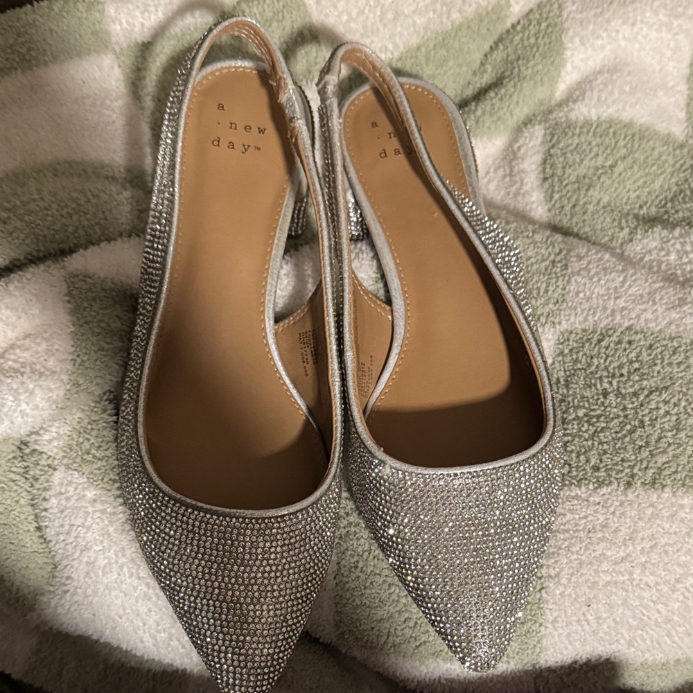 A New Day Sparkling Silver Elle Heels